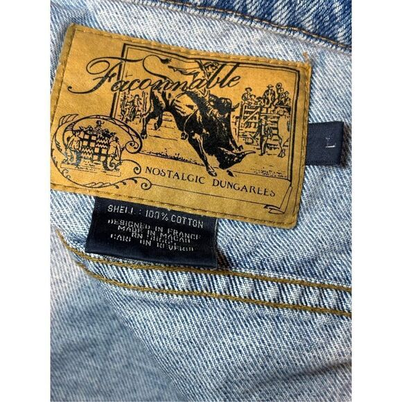 Vintage Faconnable Light Wash Western Denim Jacket - Picture 4 of 9